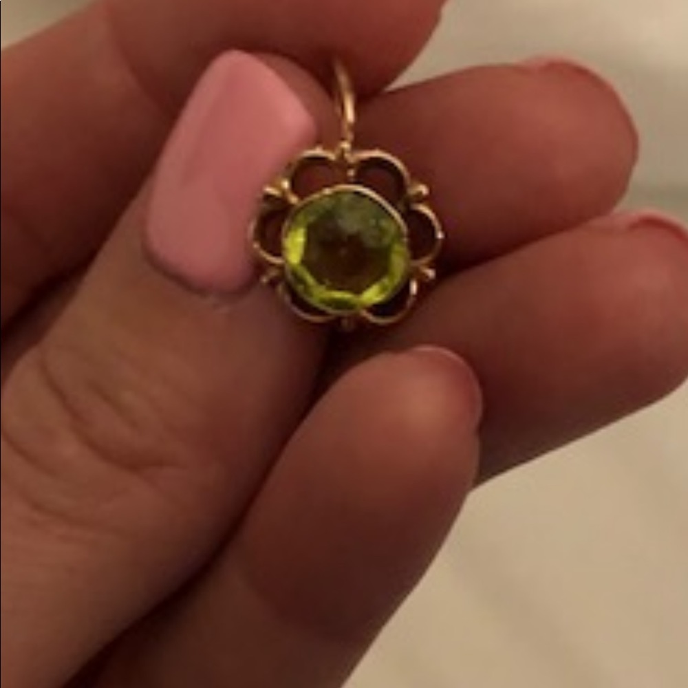Antique Peridot Gold drop earrings